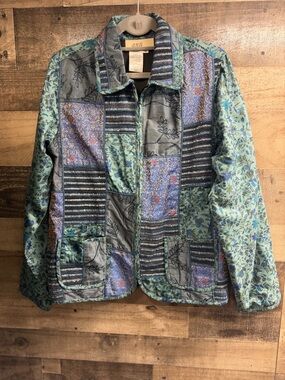 Anu by Natural Jacket Medium Women’s Embroidered Patchwork Boho